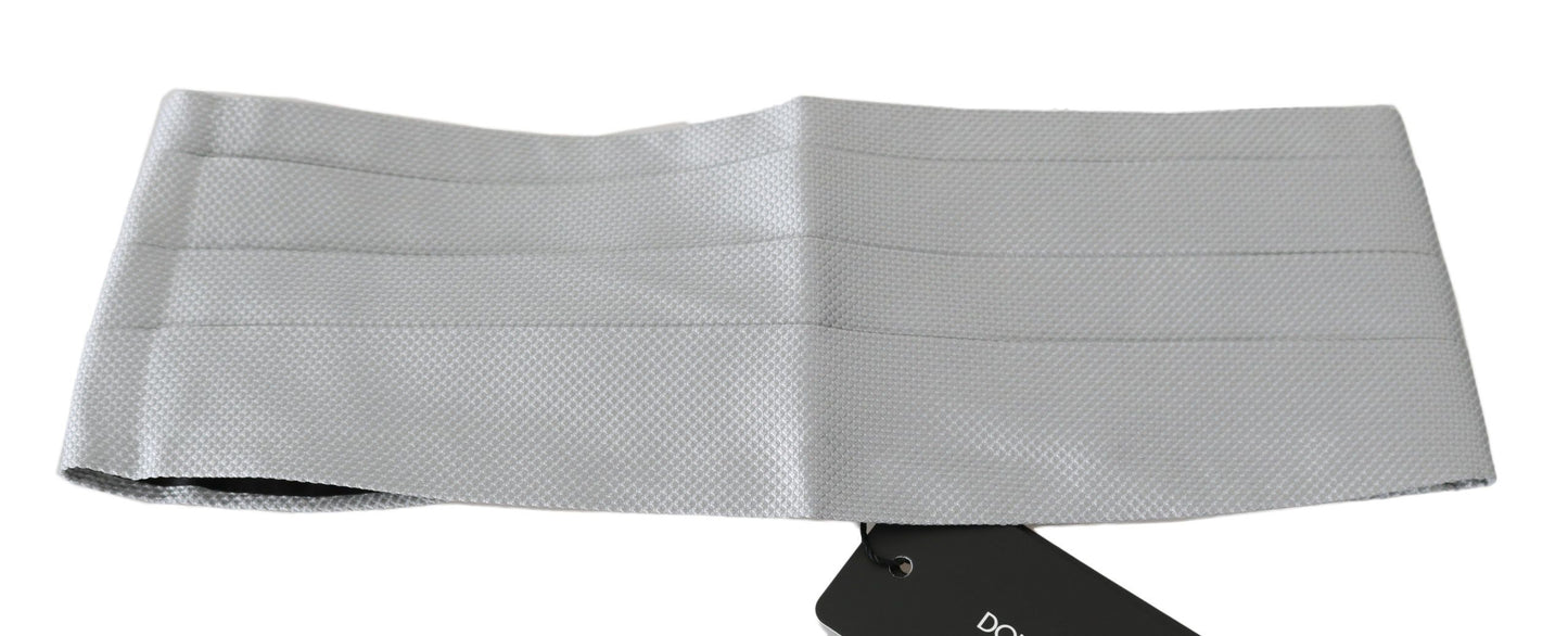 Dolce & Gabbana Gray Men Waist Belt 100% Silk Cummerbund grau