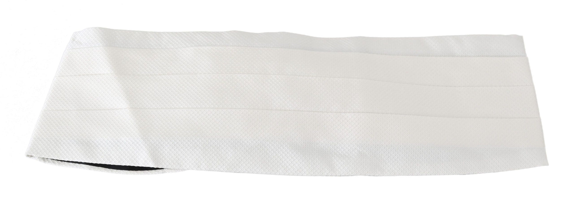 Dolce & Gabbana White Men Waist Belt 100% Silk Cummerbund Curated Luxury Accessories by Orvyn