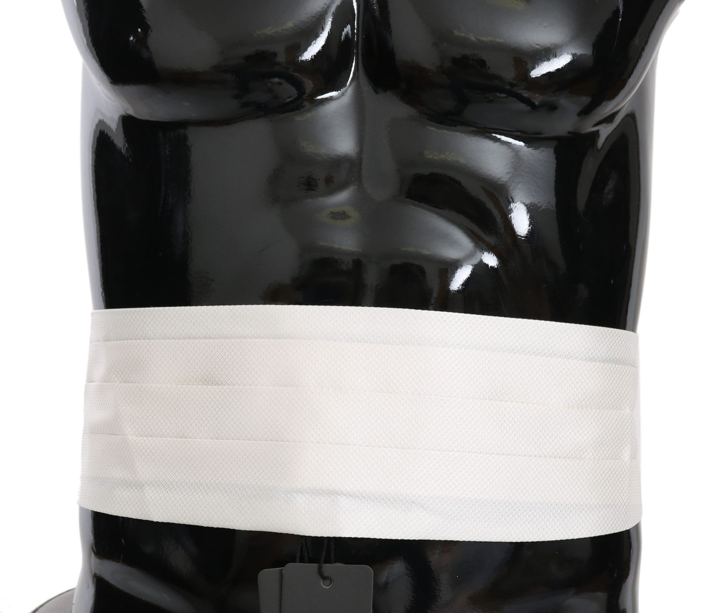 Dolce & Gabbana White Men Waist Belt 100% Silk Cummerbund Curated Luxury Accessories by Orvyn