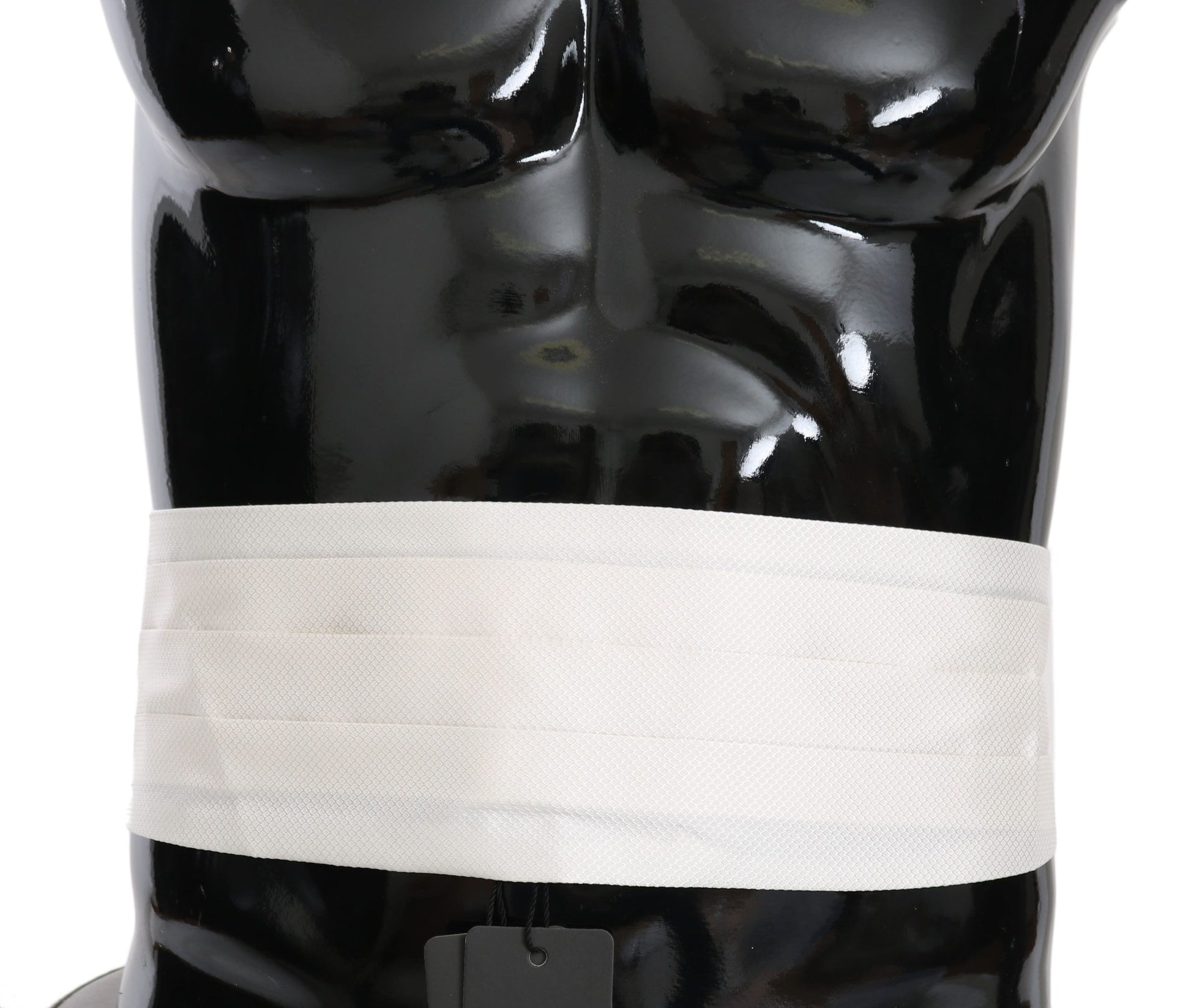 Dolce & Gabbana White Men Waist Belt 100% Silk Cummerbund Curated Luxury Accessories by Orvyn