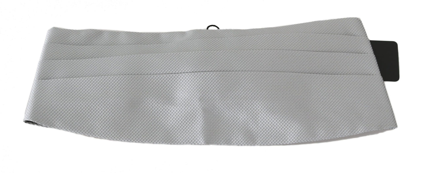Dolce & Gabbana Gray Men Waist Belt 100% Silk Cummerbund grau