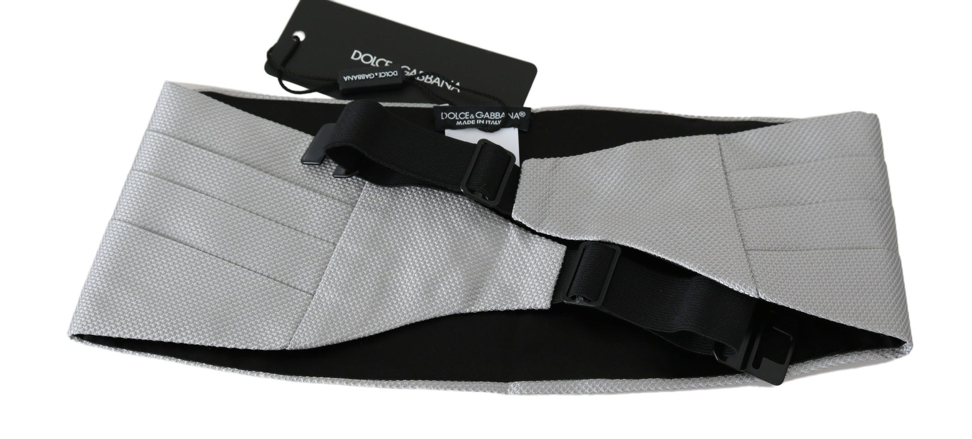 Dolce & Gabbana Gray Men Waist Belt 100% Silk Cummerbund grau