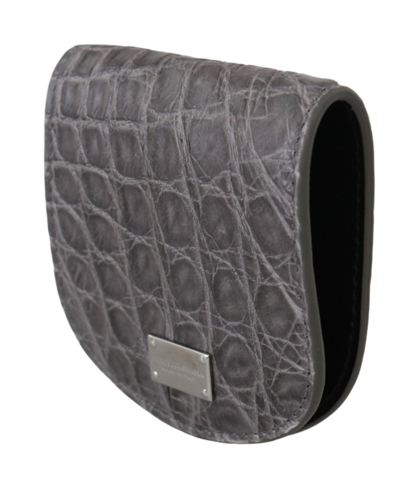 Dolce & Gabbana Gray Exotic Skin Condom Case Holder Pocket Wallet Curated Luxury Accessories by Orvyn