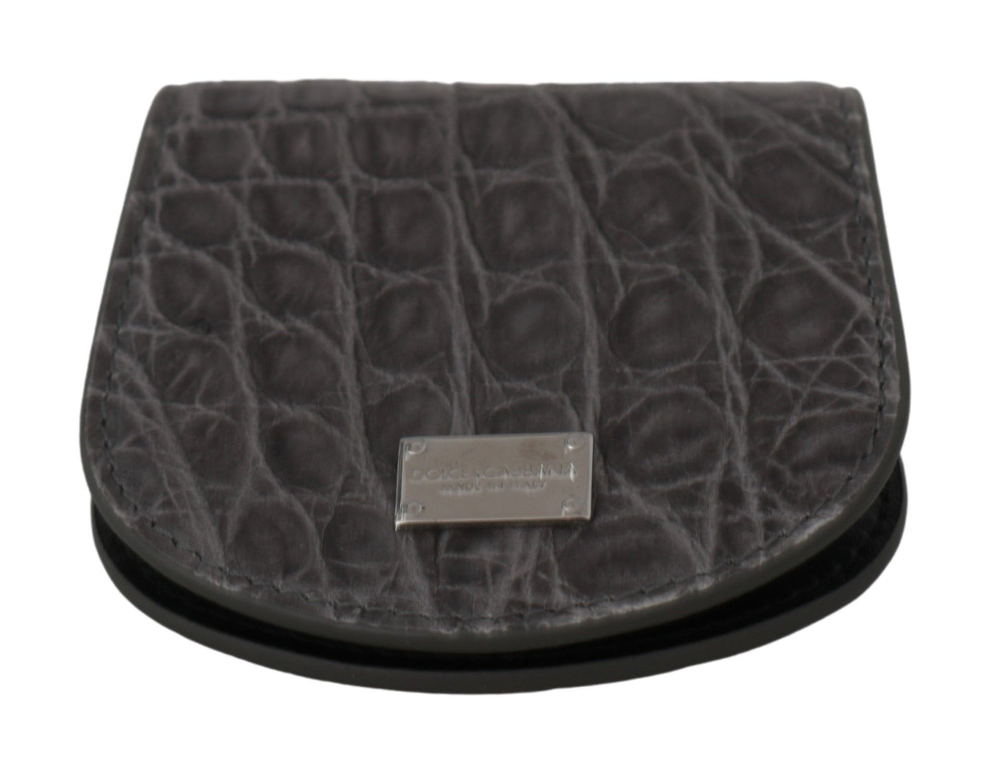 Dolce & Gabbana Gray Exotic Skin Condom Case Holder Pocket Wallet Curated Luxury Accessories by Orvyn