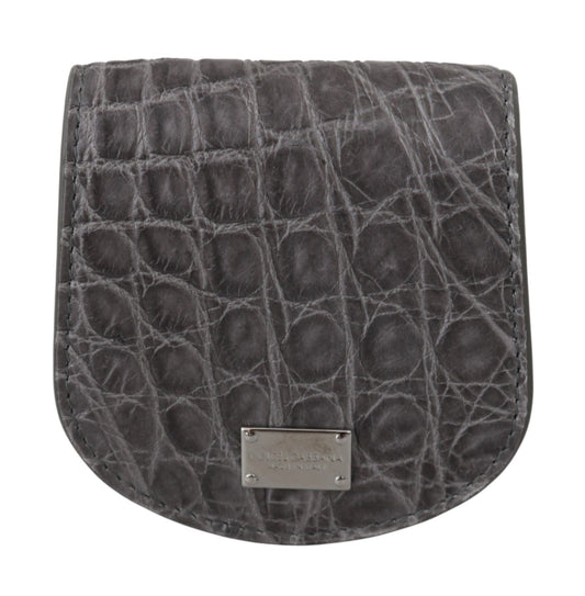 Dolce & Gabbana Gray Exotic Skin Condom Case Holder Pocket Wallet Curated Luxury Accessories by Orvyn