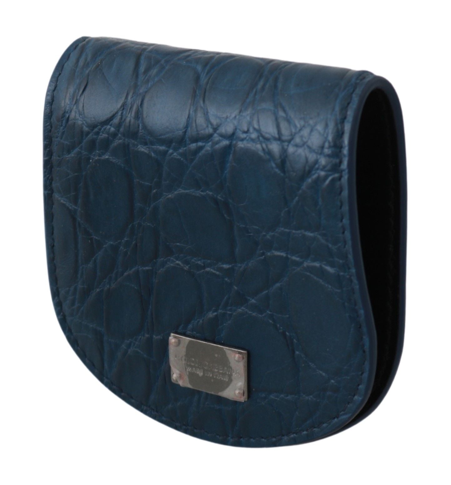 Dolce & Gabbana Blue Leather Holder Pocket Condom Case Curated Luxury Accessories by Orvyn