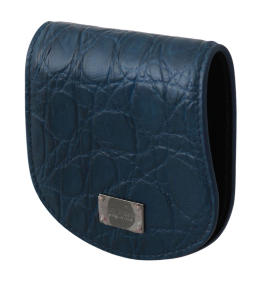 Dolce & Gabbana Blue Leather Holder Pocket Condom Case Curated Luxury Accessories by Orvyn