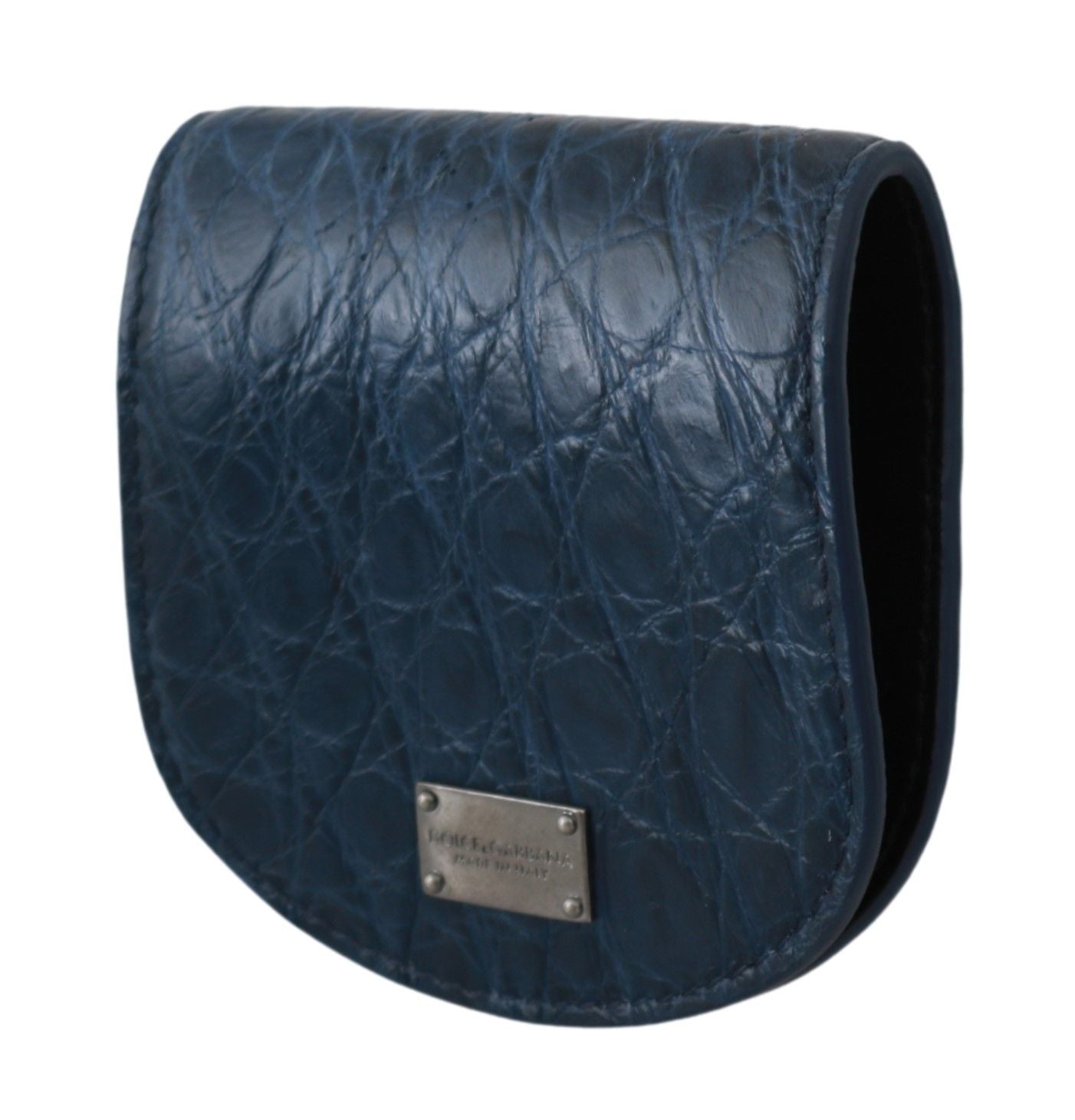 Dolce & Gabbana Blue Holder Pocket Wallet Blue Exotic Skin Condom Case Curated Luxury Accessories by Orvyn