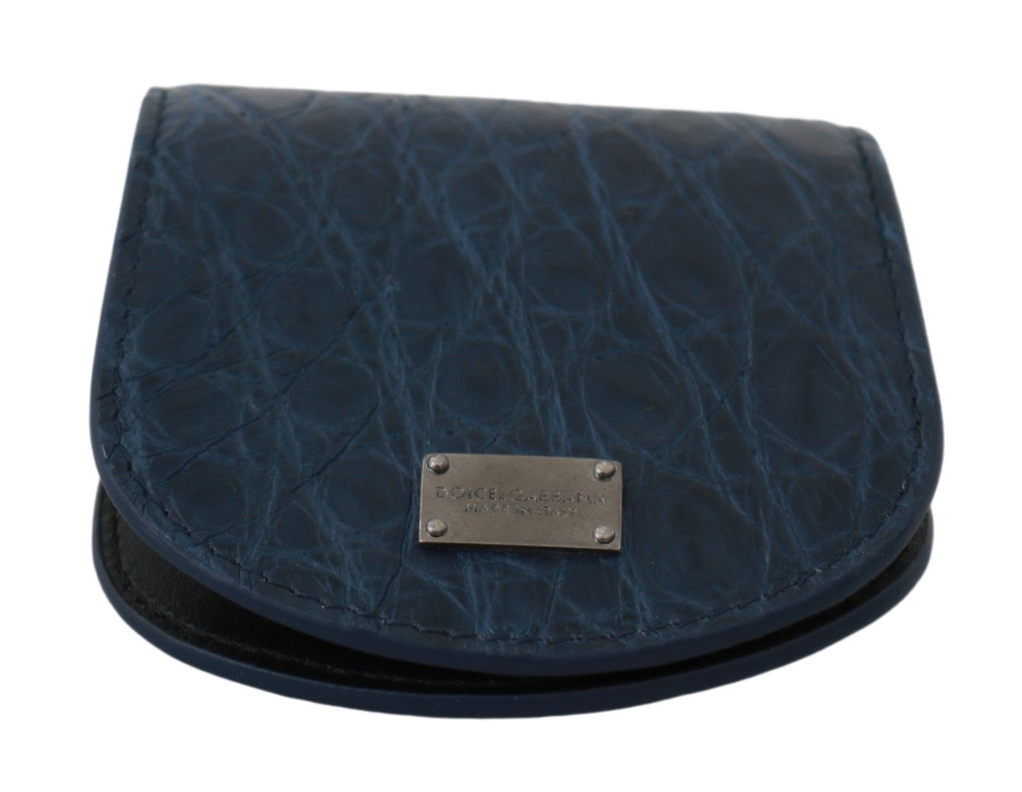 Dolce & Gabbana Blue Holder Pocket Wallet Blue Exotic Skin Condom Case Curated Luxury Accessories by Orvyn