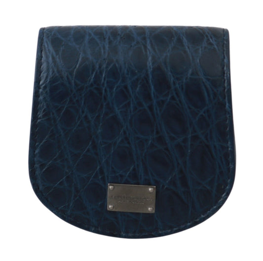 Dolce & Gabbana Blue Holder Pocket Wallet Blue Exotic Skin Condom Case Curated Luxury Accessories by Orvyn