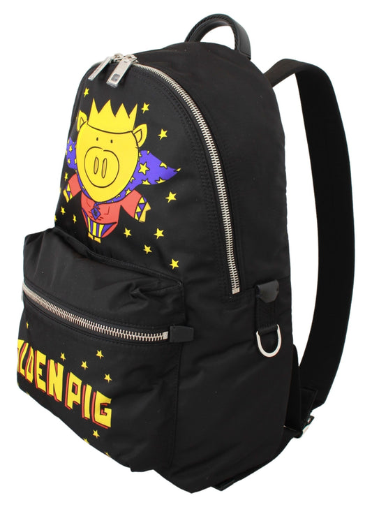 Dolce & Gabbana Black Golden Pig of the Year School Backpack Curated Luxury Accessories by Orvyn