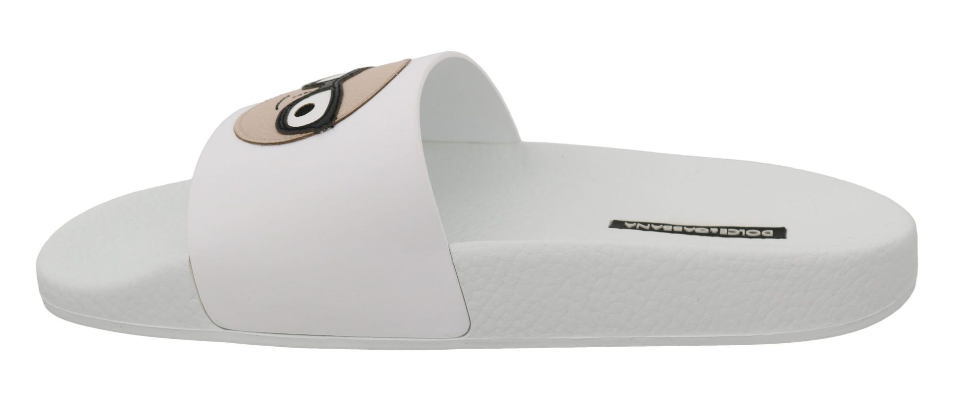 Dolce & Gabbana White Leather #dgfamily Slides Shoes Sandals Curated Luxury Accessories by Orvyn
