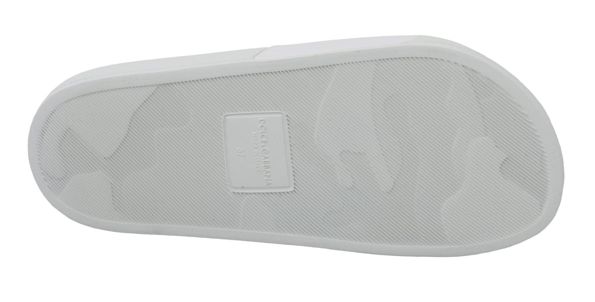Dolce & Gabbana White Leather #dgfamily Slides Shoes Sandals Curated Luxury Accessories by Orvyn
