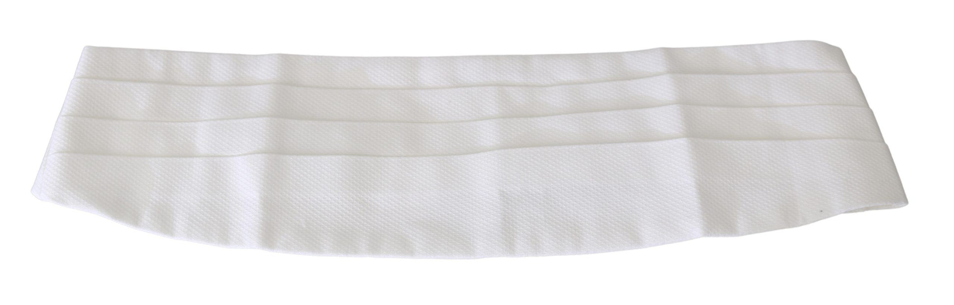 Dolce & Gabbana White Men Waist Belt Cotton Cummerbund weiss