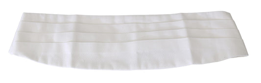 Dolce & Gabbana White Men Waist Belt Cotton Cummerbund weiss