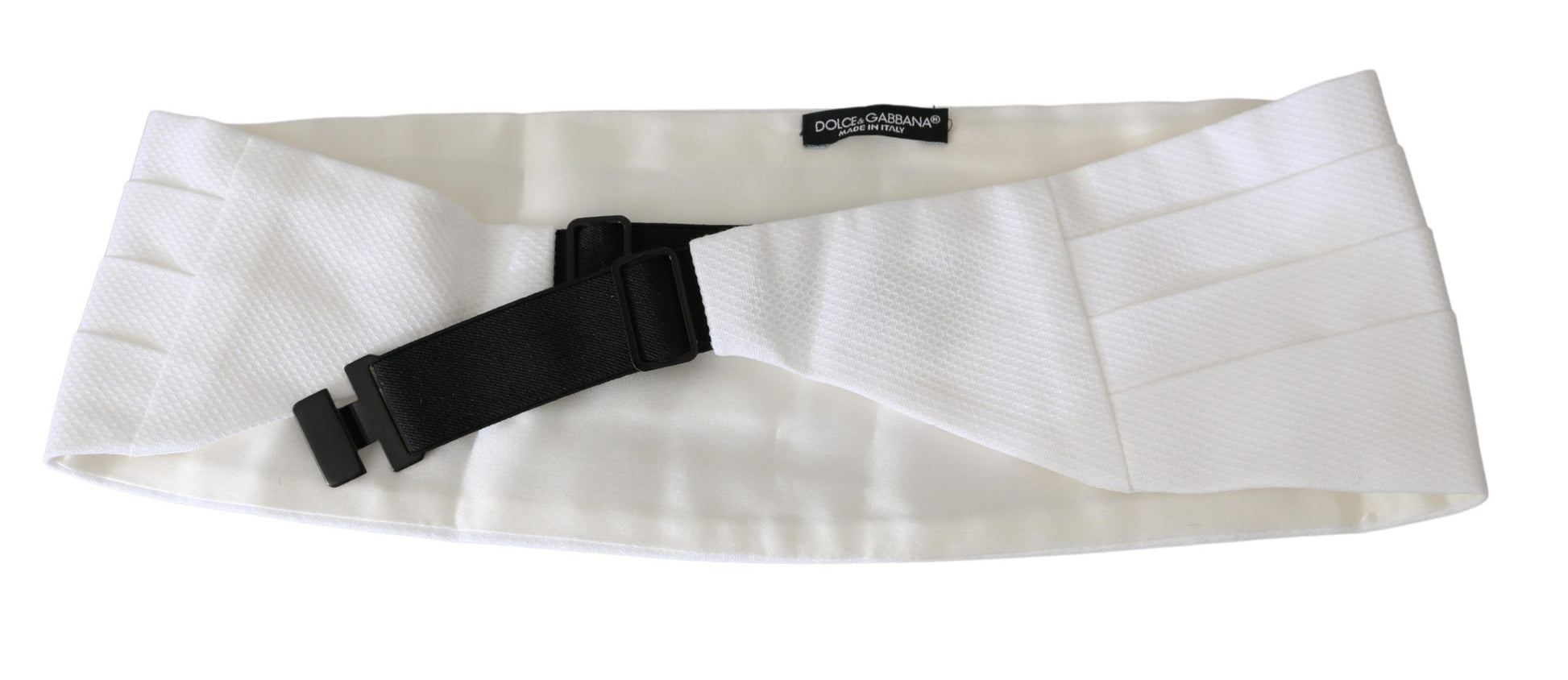 Dolce & Gabbana White Men Waist Belt Cotton Cummerbund weiss