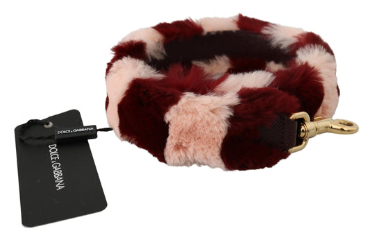 Dolce & Gabbana Pink Red Lapin Fur Accessory Shoulder Strap Curated Luxury Accessories by Orvyn