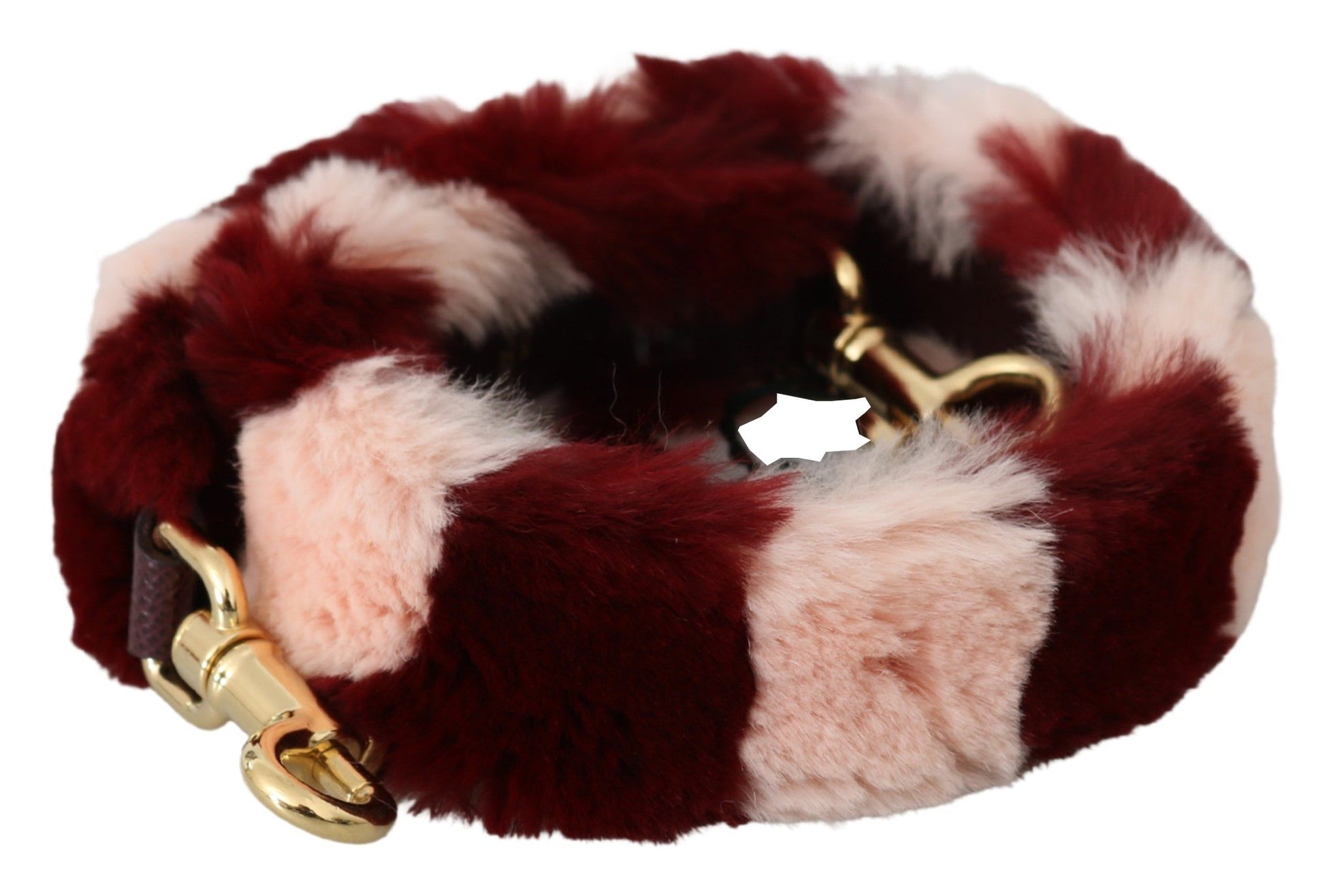 Dolce & Gabbana Pink Red Lapin Fur Accessory Shoulder Strap Curated Luxury Accessories by Orvyn