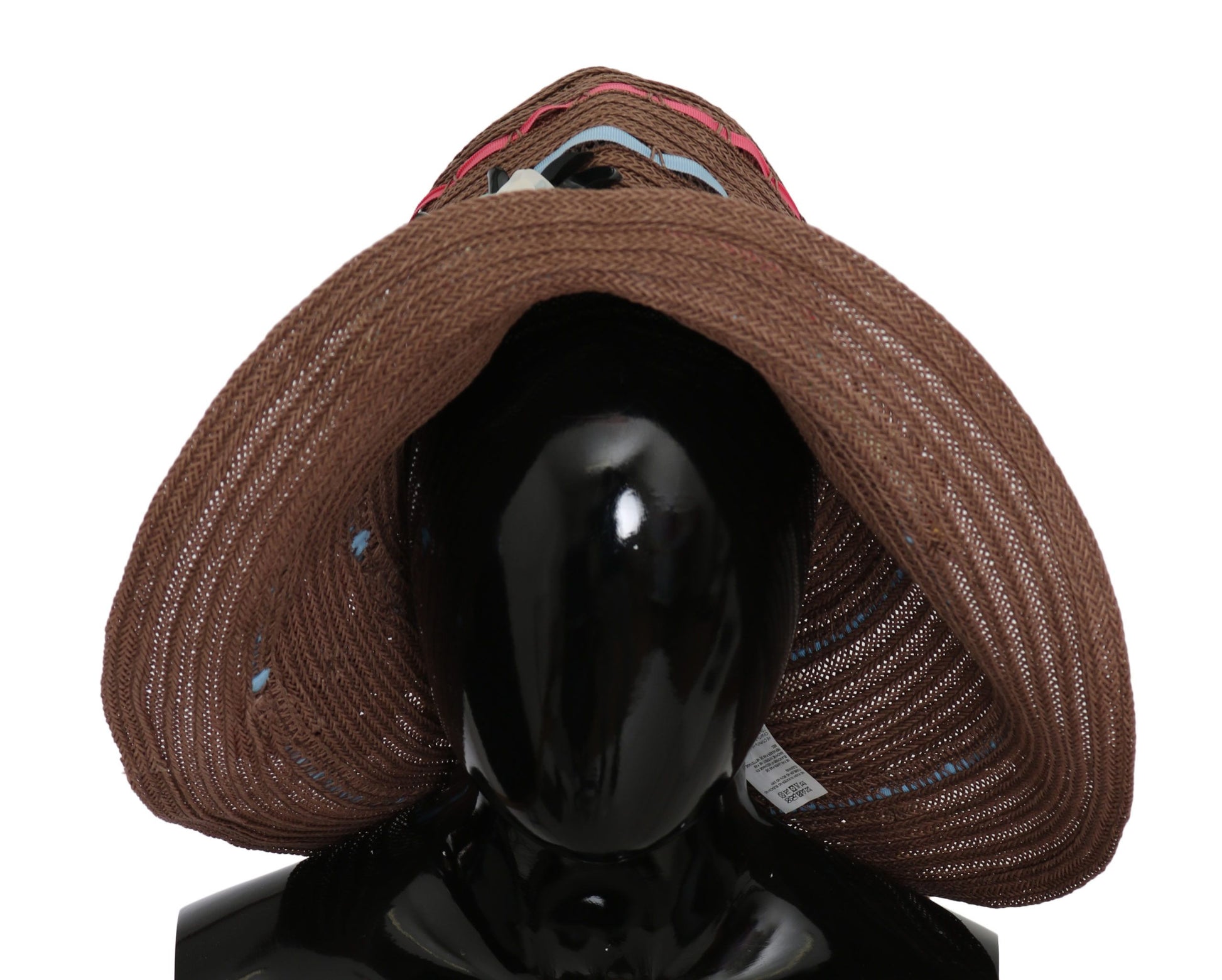 Dolce & Gabbana Brown Floral Wide Brim Straw Floppy Cap Hat Curated Luxury Accessories by Orvyn