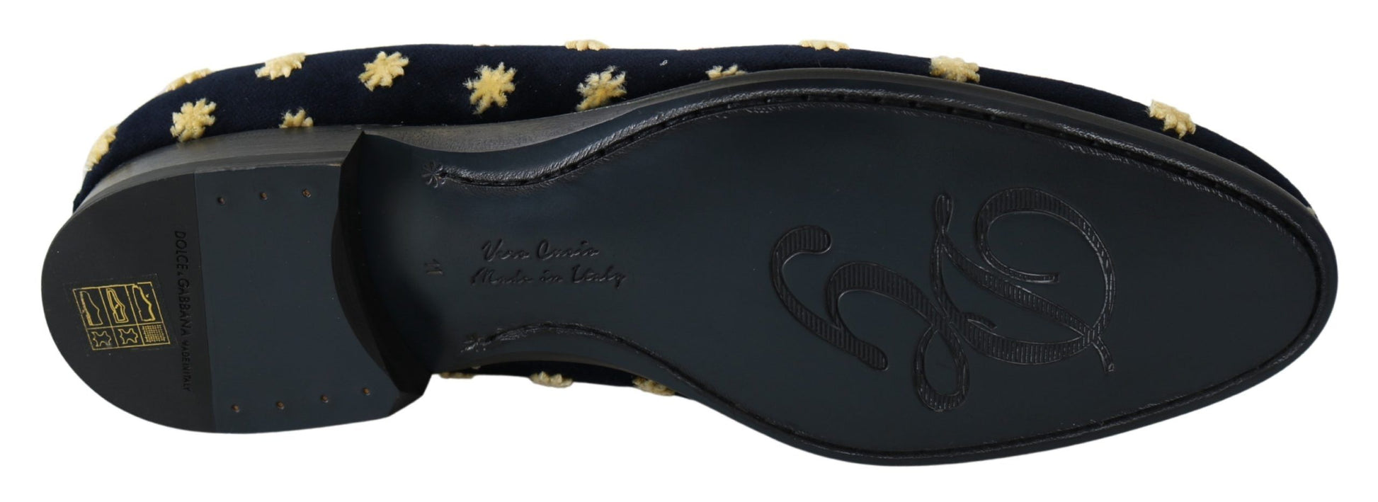 Dolce & Gabbana Blue Velvet Crown Slippers Loafers Shoes schwarz