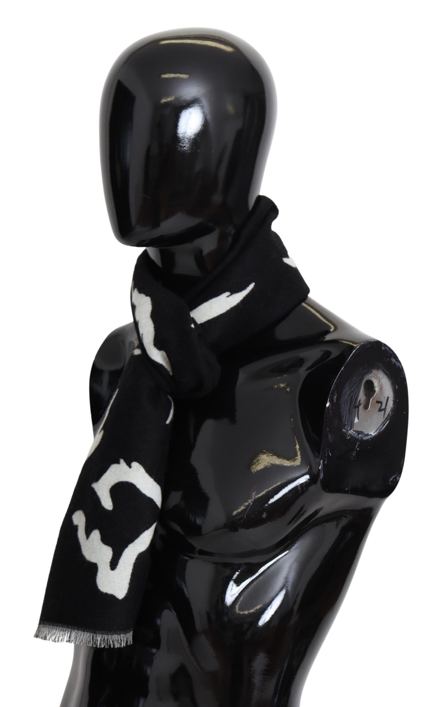 Givenchy Black White Wool Unisex Winter Warm Scarf Wrap Shawl Curated Luxury Accessories by Orvyn