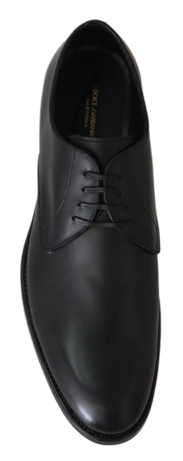 Dolce & Gabbana Black Leather SARTORIA Hand Made Shoes schwarz