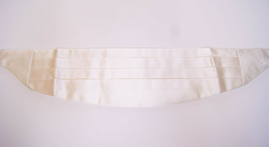 Dolce & Gabbana White Waist Tuxedo Smoking Belt Cummerbund weiss