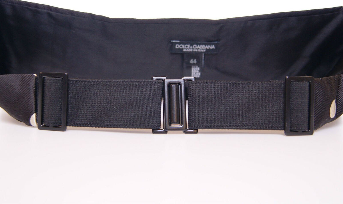 Dolce & Gabbana Black Waist Smoking Tuxedo Cummerbund Belt schwarz