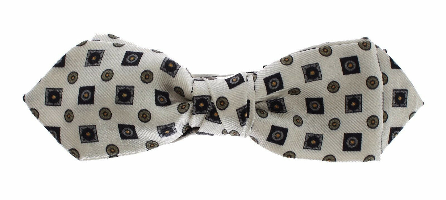Dolce & Gabbana White Silk Bowtie Leather Men Belt Gift Box Curated Luxury Accessories by Orvyn