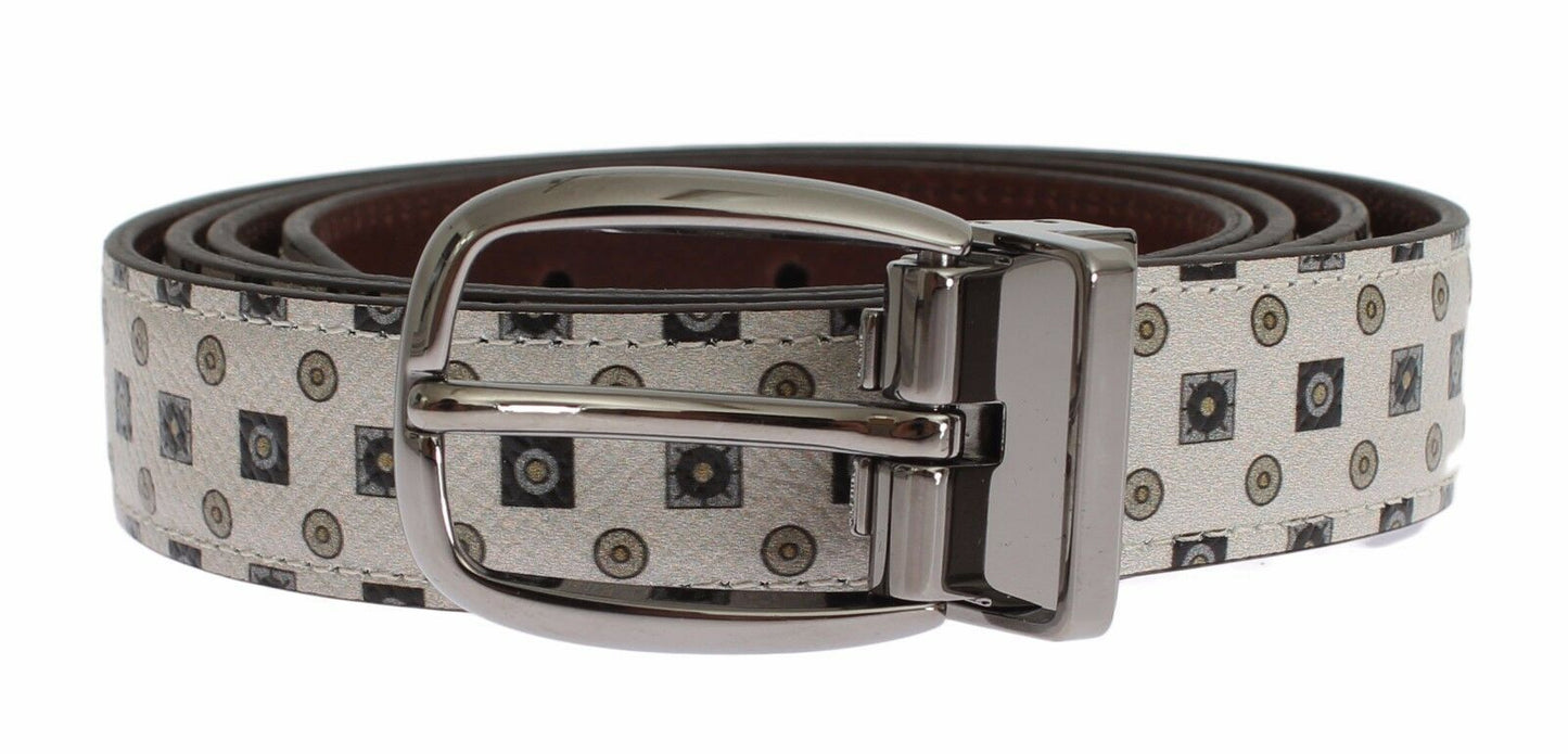 Dolce & Gabbana White Silk Bowtie Leather Men Belt Gift Box Curated Luxury Accessories by Orvyn