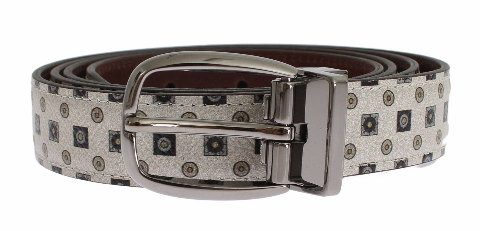 Dolce & Gabbana White Silk Bowtie Leather Men Belt Gift Box Curated Luxury Accessories by Orvyn