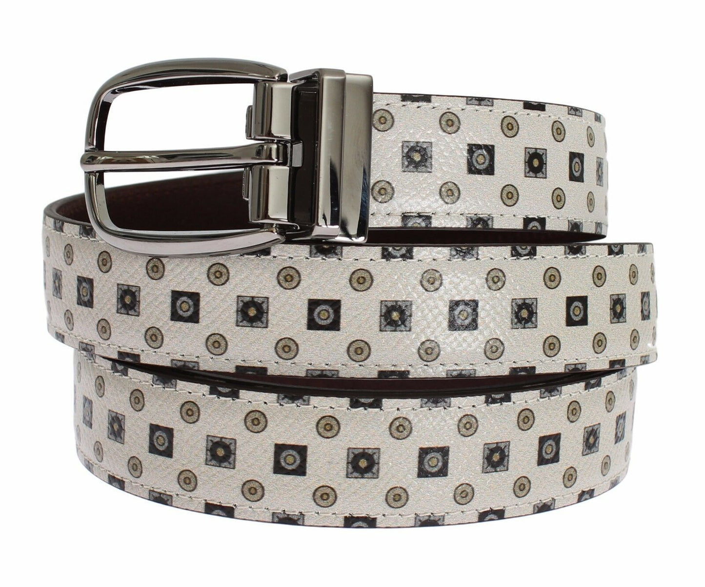 Dolce & Gabbana White Silk Bowtie Leather Men Belt Gift Box Curated Luxury Accessories by Orvyn