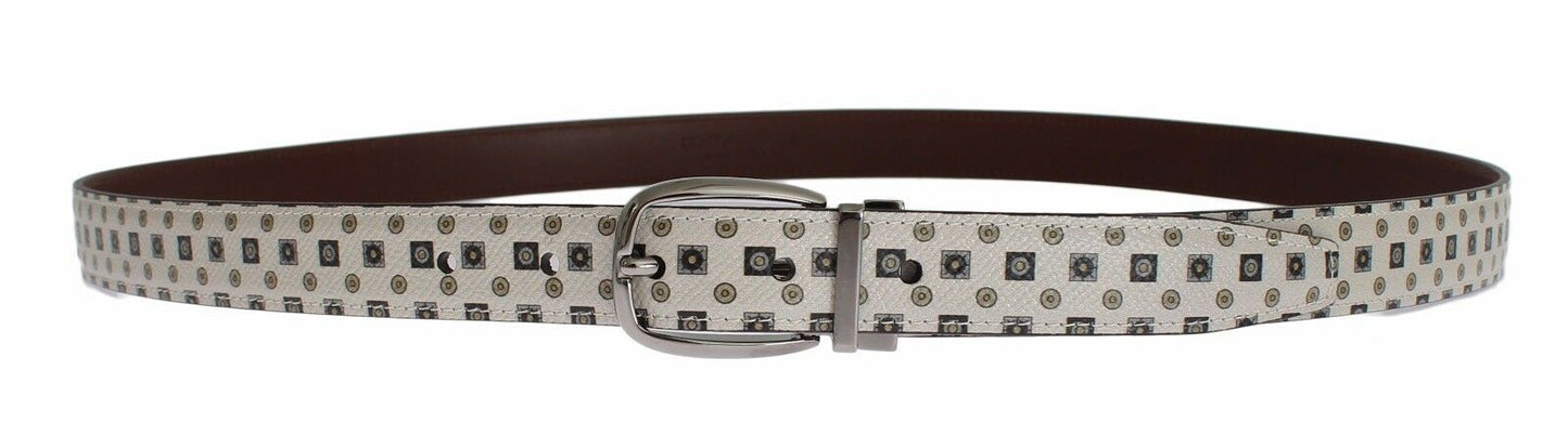 Dolce & Gabbana White Silk Bowtie Leather Men Belt Gift Box Curated Luxury Accessories by Orvyn
