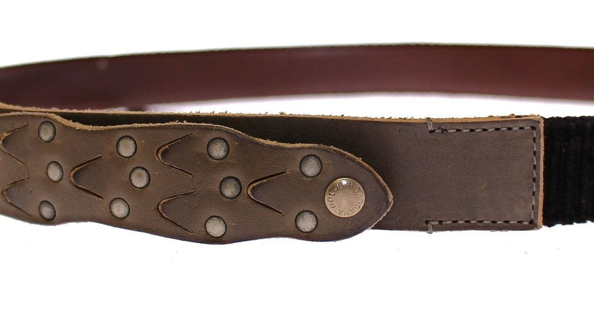 Dolce & Gabbana Brown Leather Logo Cintura Gürtel Belt braun