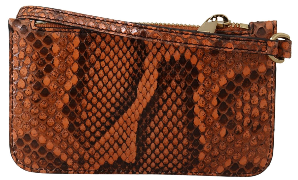 Dolce & Gabbana Brown Leather Coin Purse Wristlet Mirror AGNESE Wallet braun