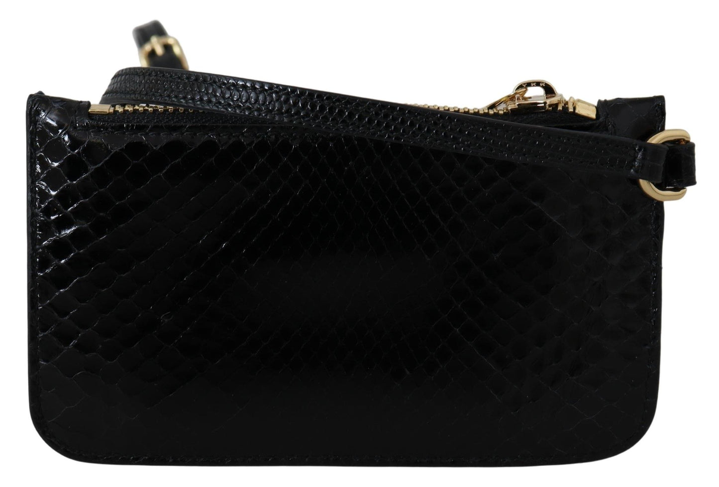 Dolce & Gabbana Black Leather Coin Purse Wristlet Mirror Agnese Wallet Curated Luxury Accessories by Orvyn
