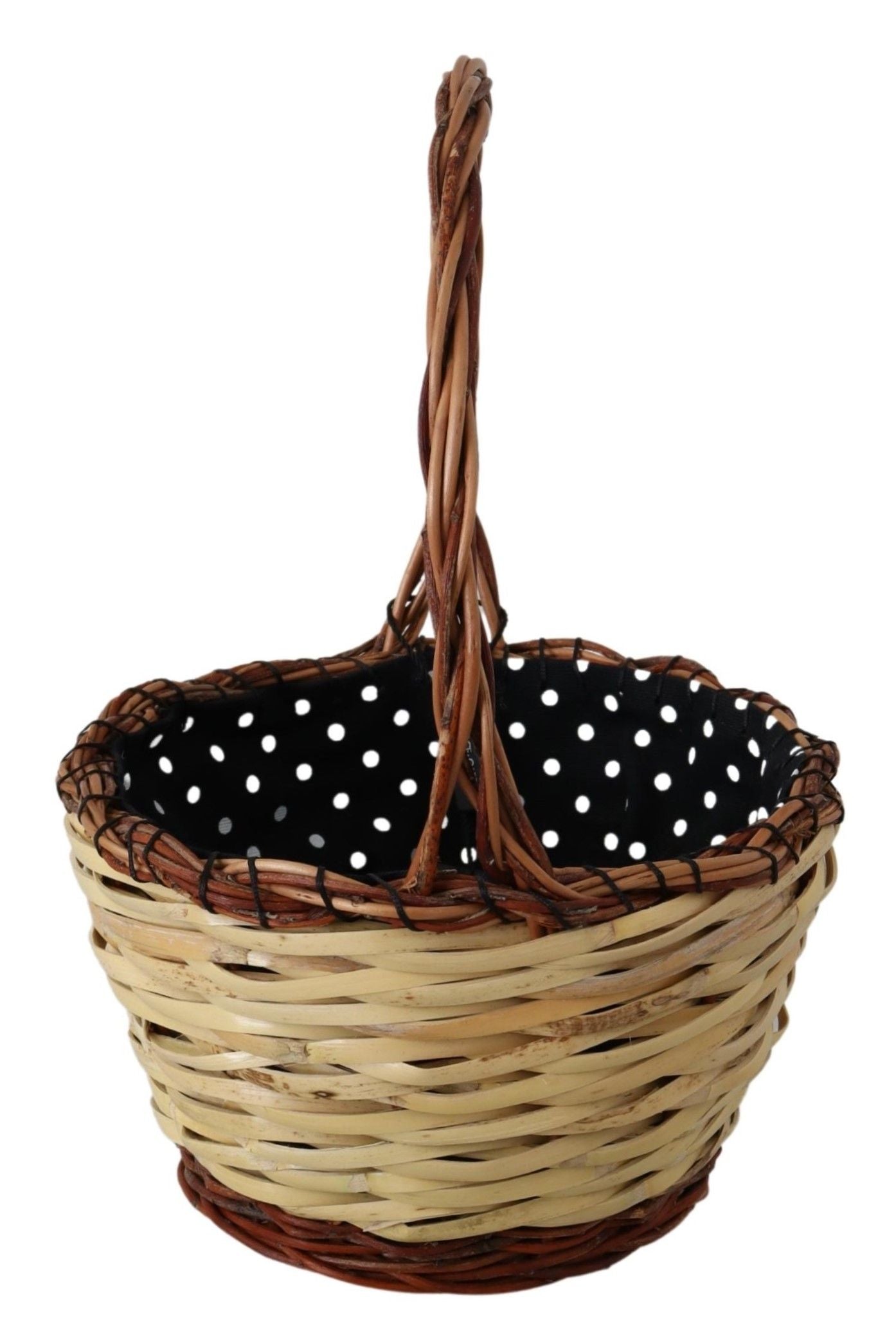 Dolce & Gabbana Beige Wood Wicker Rattan Basket Tote Bag Curated Luxury Accessories by Orvyn