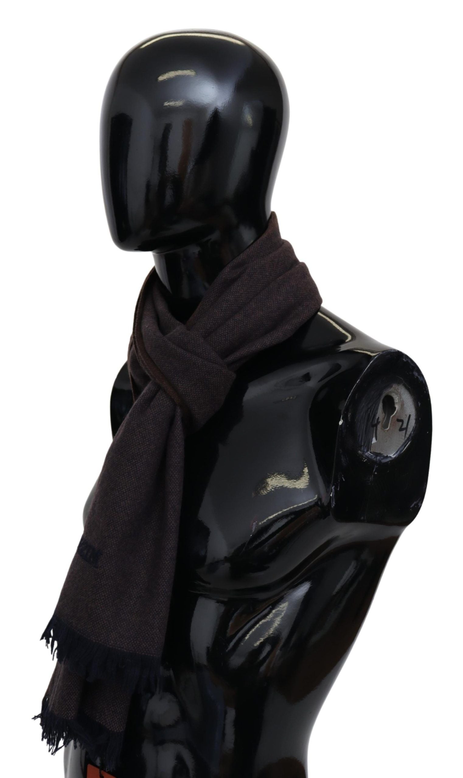Missoni Brown 100% Cashmere Unisex Neck Wrap Fringes Scarf Curated Luxury Accessories by Orvyn
