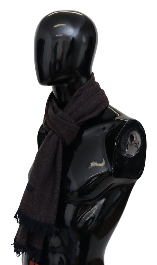 Missoni Brown 100% Cashmere Unisex Neck Wrap Fringes Scarf Curated Luxury Accessories by Orvyn