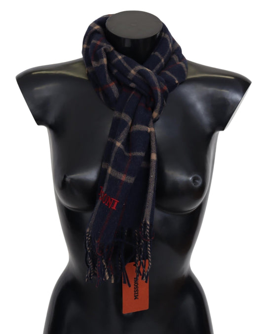 Missoni Black Checkered Unisex Neck Wrap Fringes Scarf Curated Luxury Accessories by Orvyn