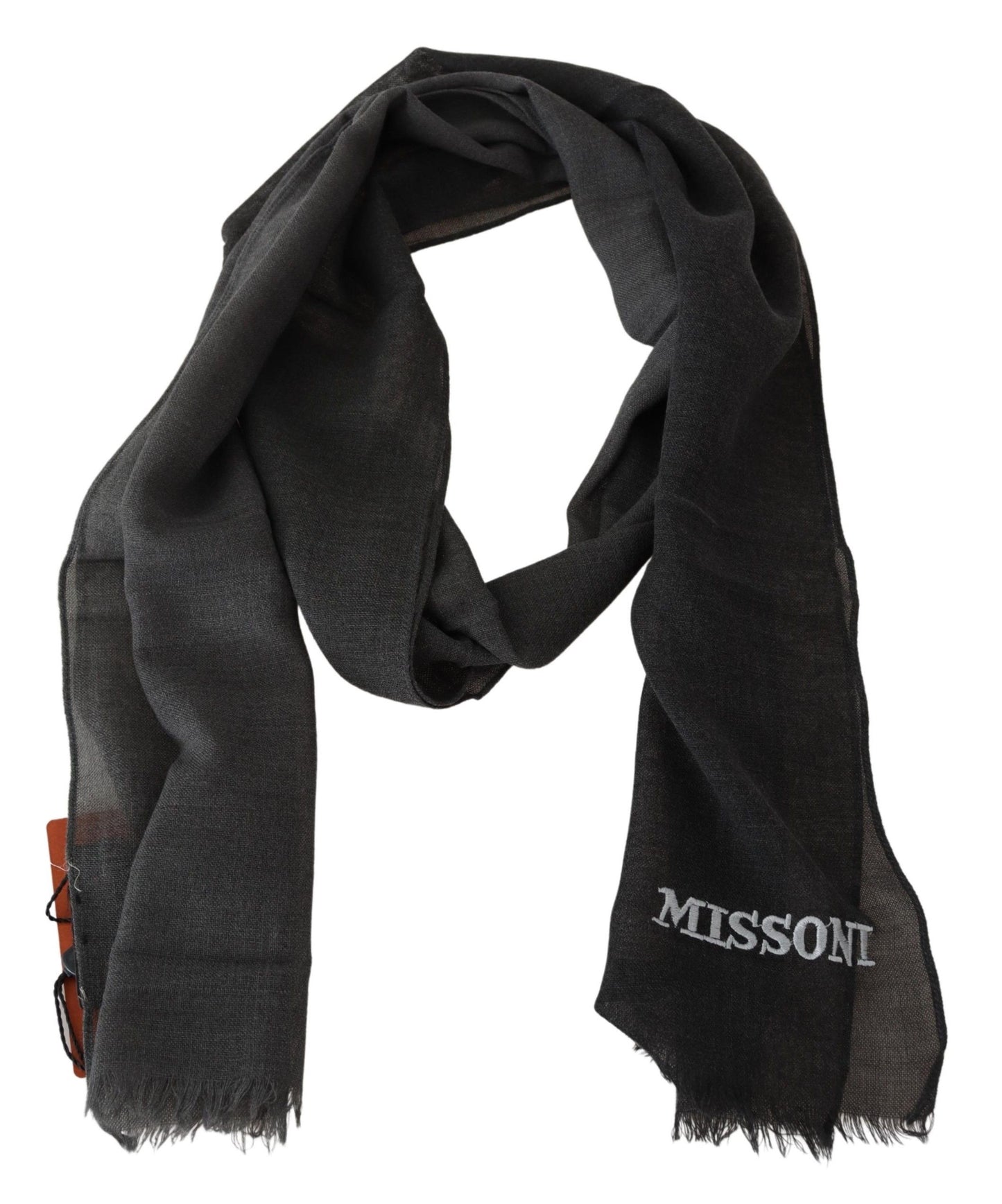 Missoni Black 100% Wool Unisex Neck Wrap Scarf Curated Luxury Accessories by Orvyn