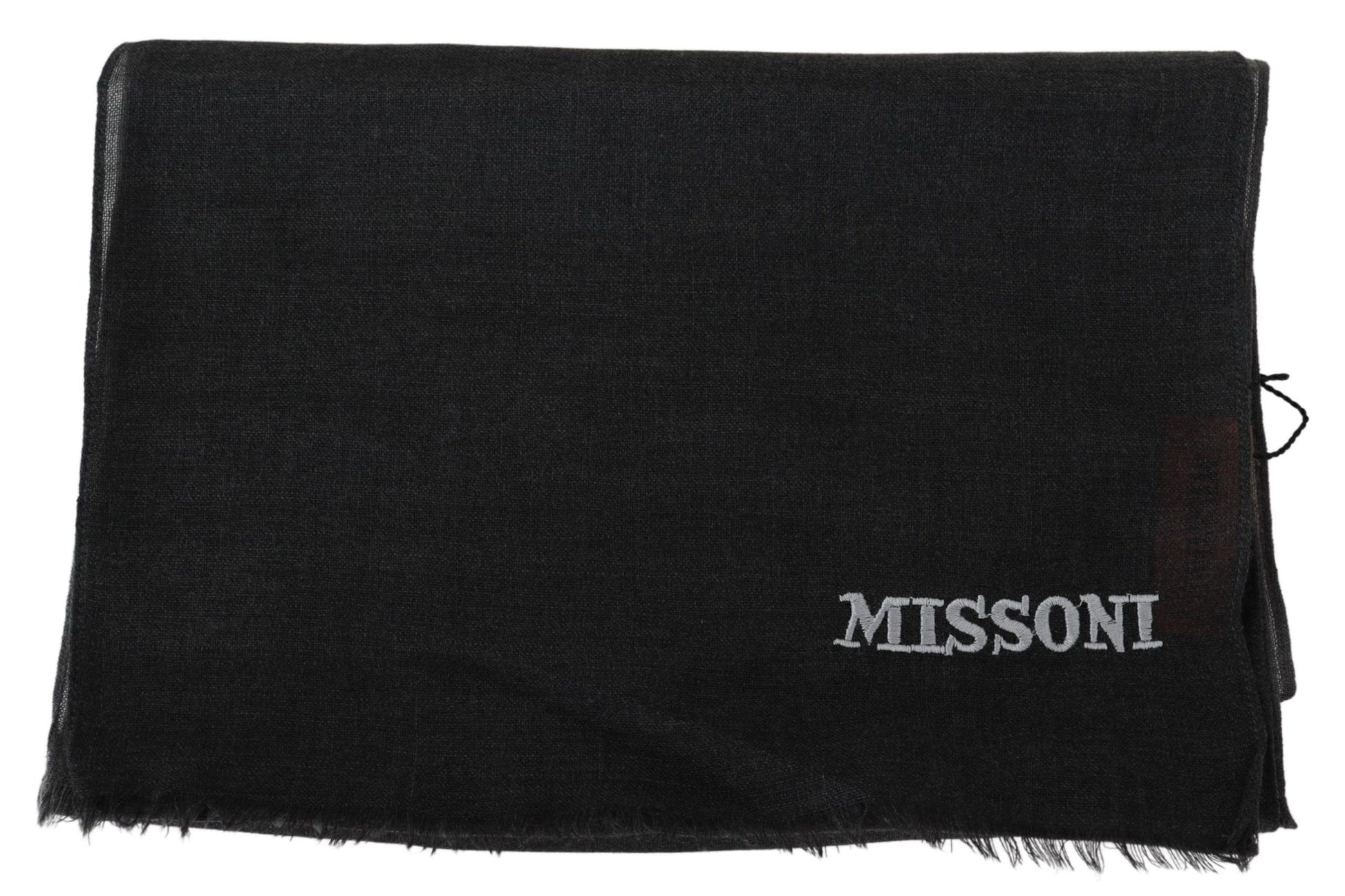 Missoni Black 100% Wool Unisex Neck Wrap Scarf Curated Luxury Accessories by Orvyn
