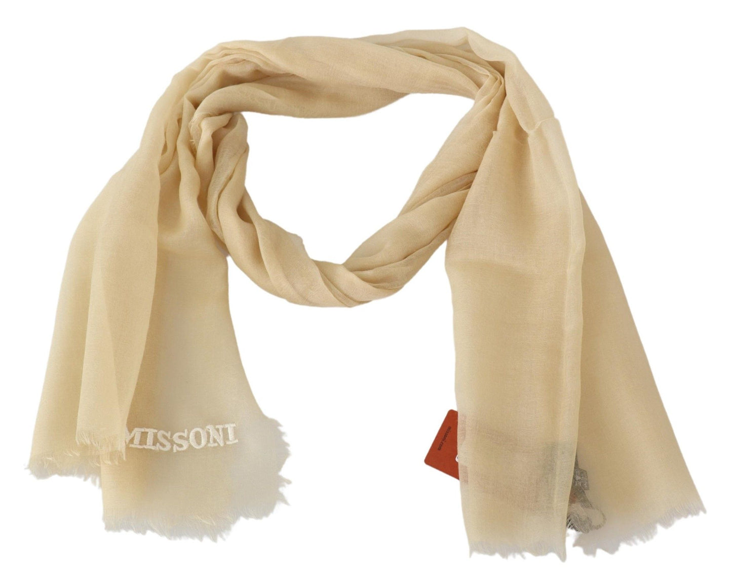Missoni Beige Cashmere Unisex Neck Scarf Curated Luxury Accessories by Orvyn
