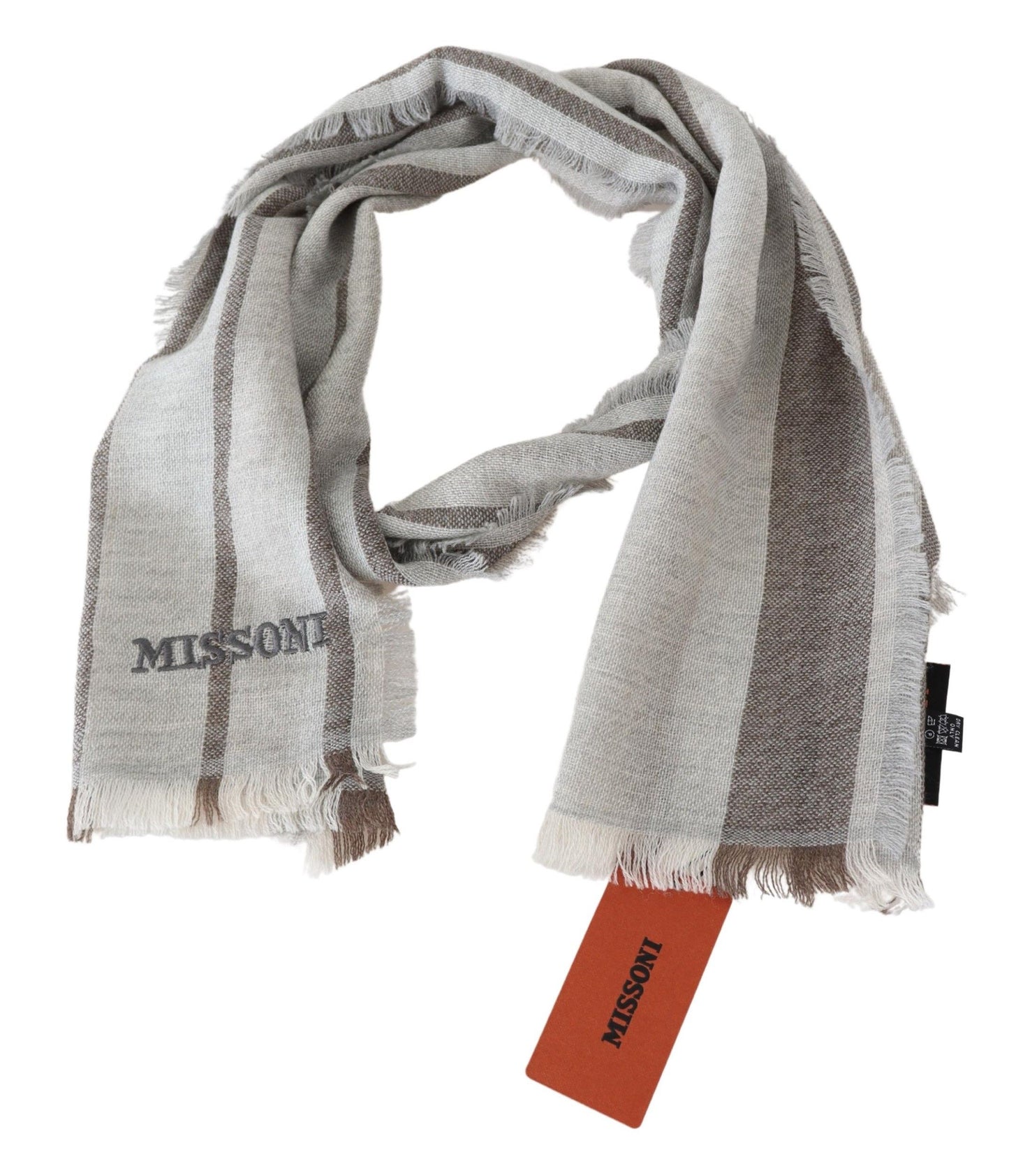 Missoni Multicolor Striped Wool Unisex Neck Wrap Scarf Curated Luxury Accessories by Orvyn