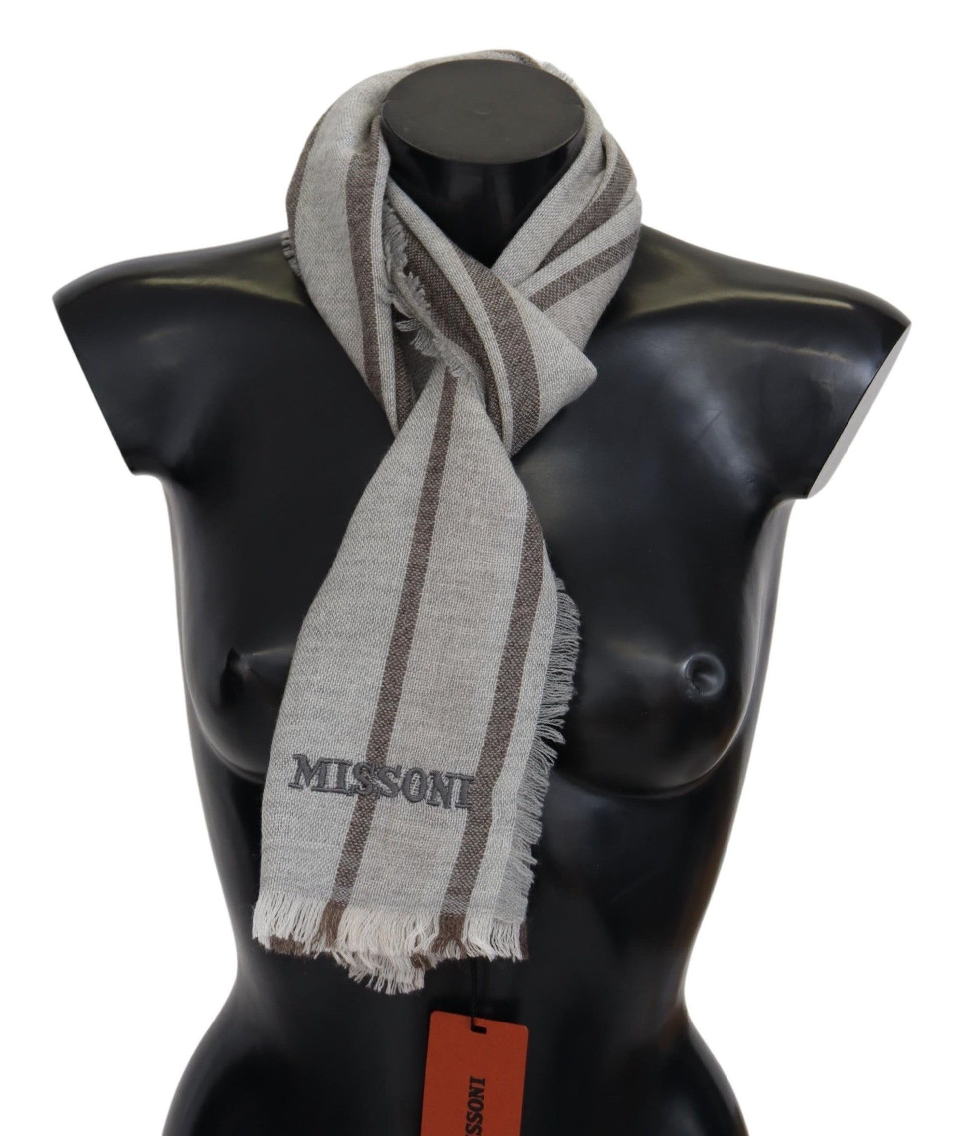Missoni Multicolor Striped Wool Unisex Neck Wrap Scarf Curated Luxury Accessories by Orvyn