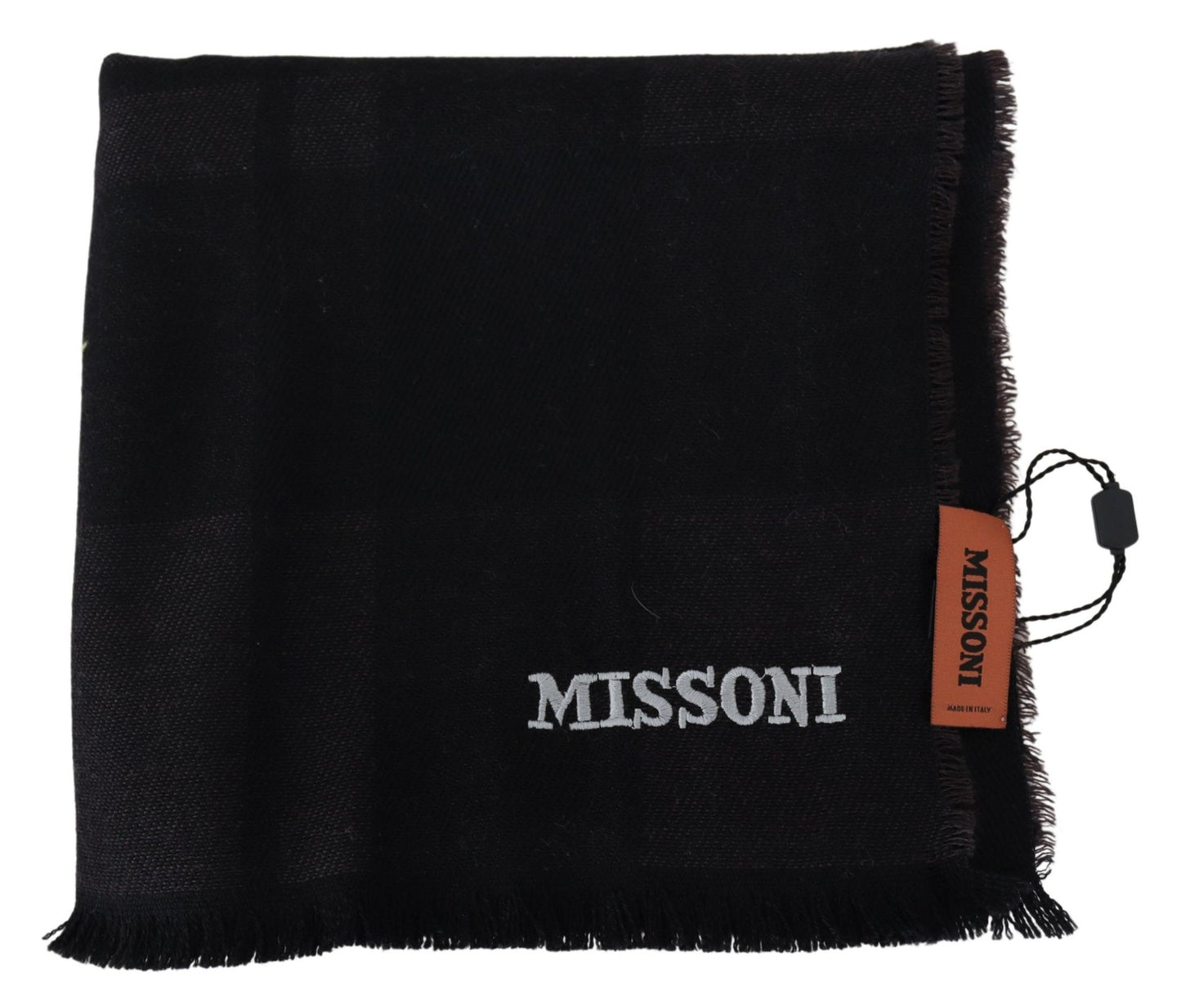 Missoni Black 100% Wool Unisex Neck Wrap Scarf Curated Luxury Accessories by Orvyn