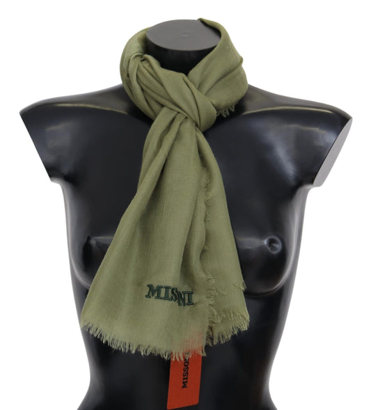 Missoni Green Cashmere Unisex Neck Wrap Scarf Curated Luxury Accessories by Orvyn