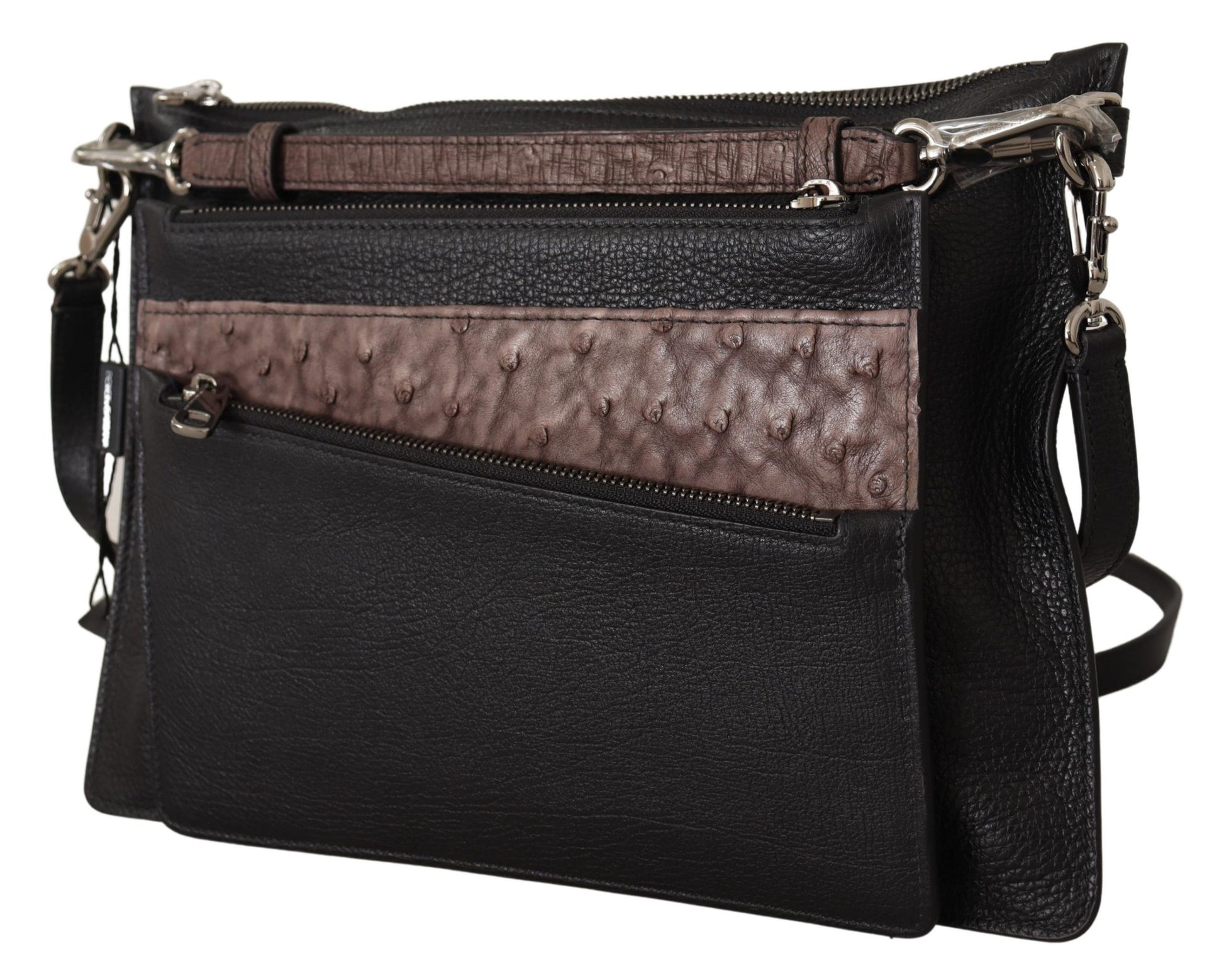 Dolce & Gabbana Black Exotic Leather Shoulder Sling Alta Sartoria Bag Bags schwarz