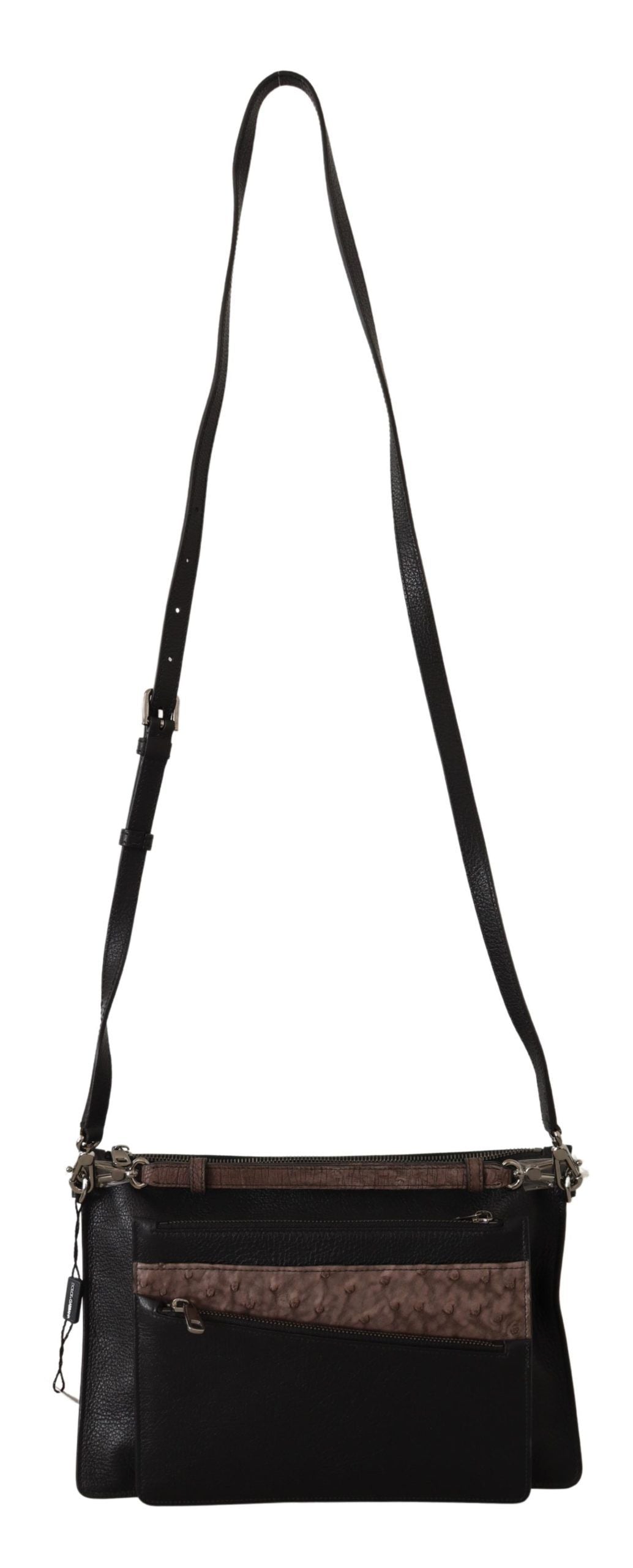 Dolce & Gabbana Black Exotic Leather Shoulder Sling Alta Sartoria Bag Bags schwarz
