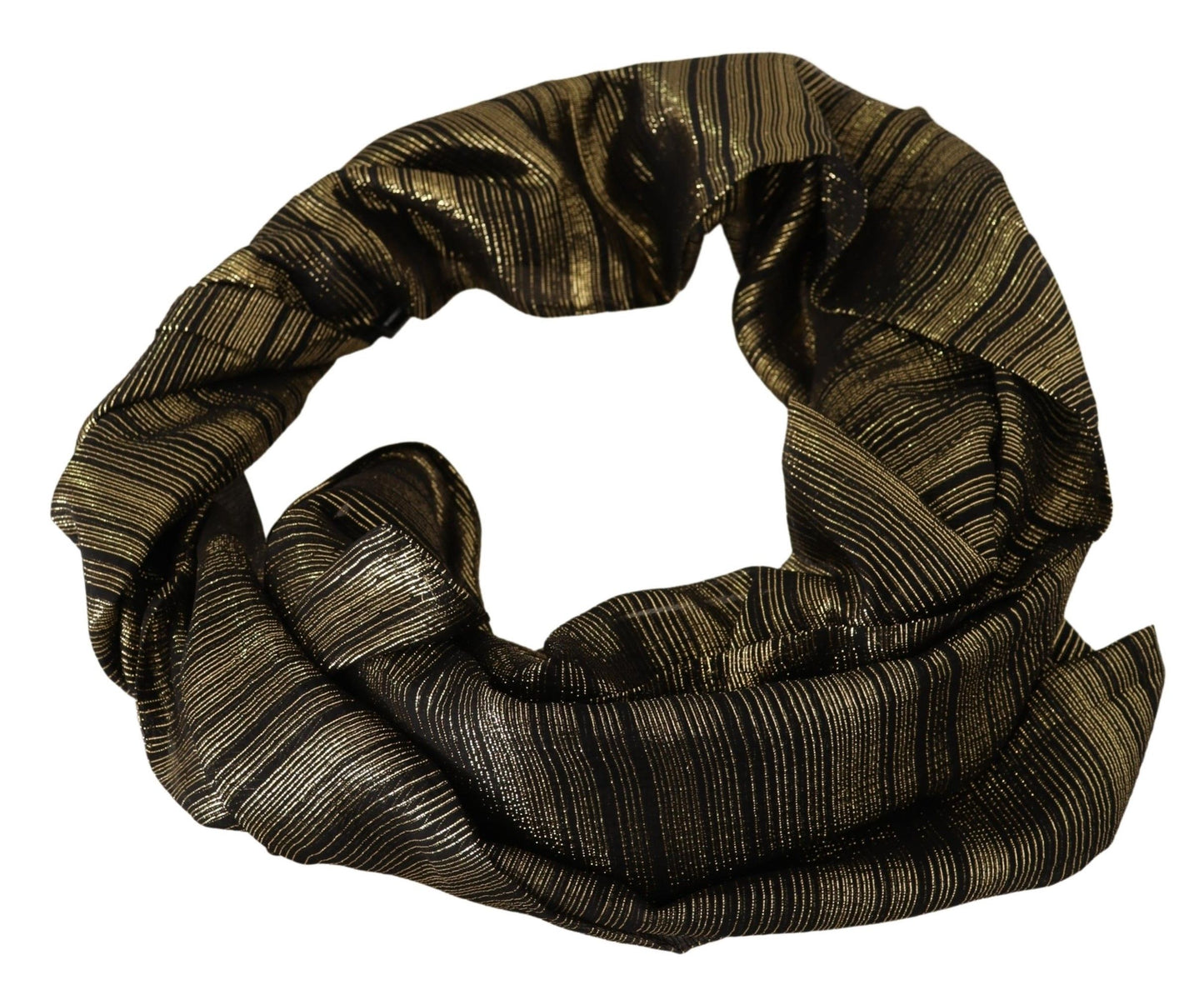 Dolce & Gabbana Metallic Gold Silk Stretch Shawl Wrap Scarf Curated Luxury Accessories by Orvyn